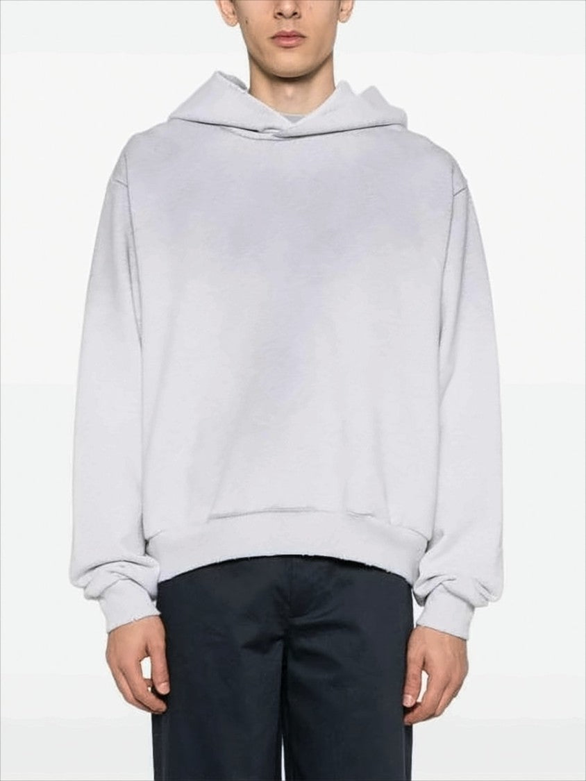 Acne Studios Oversized Grey Hoodie With Relaxed Fit And Bold Detailing