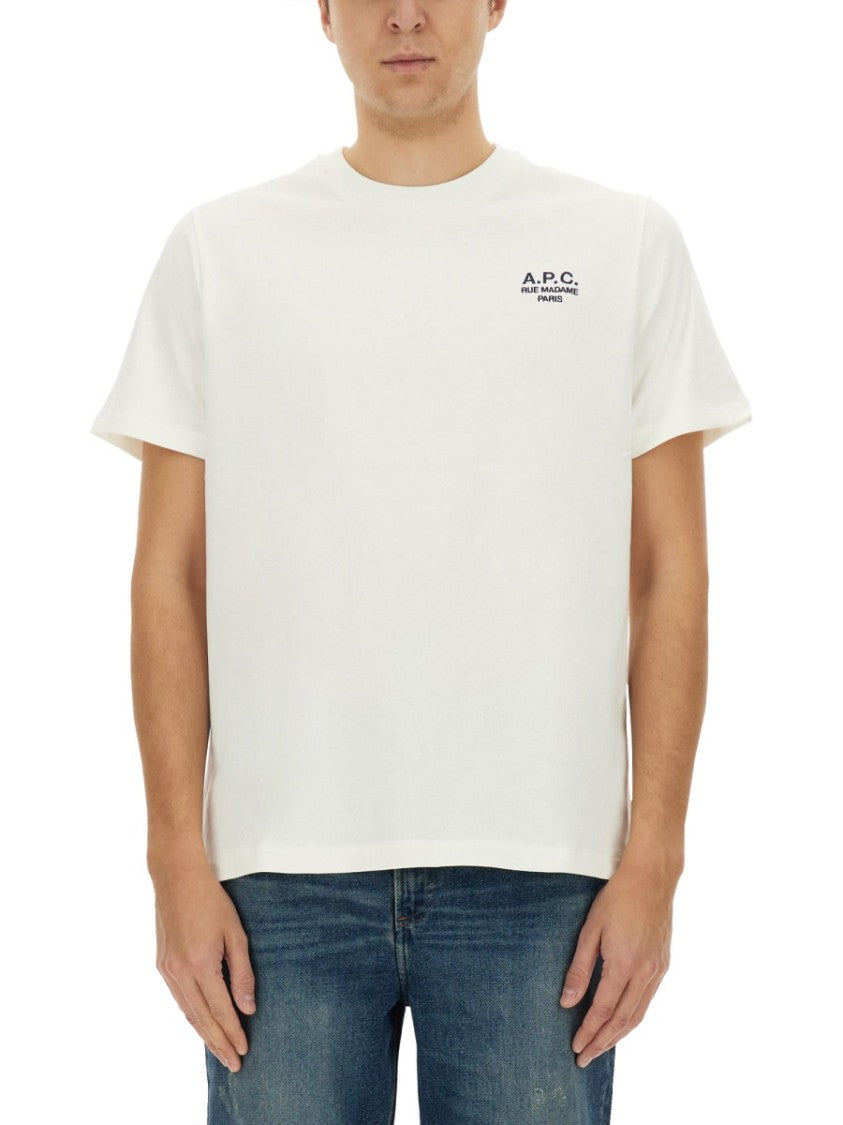 A.P.C. Minimalist White T-Shirt In 100% Organic Cotton
