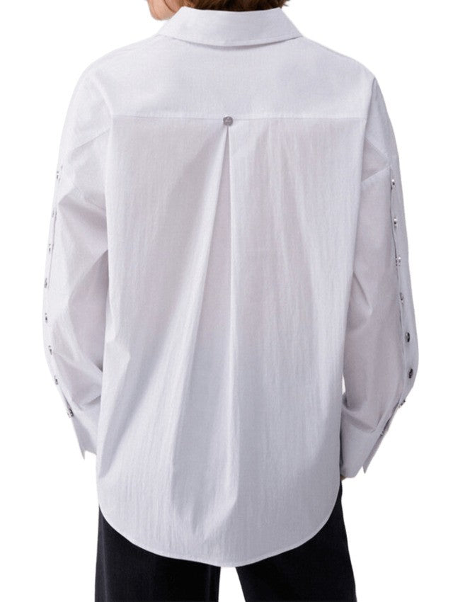 Liu Jo White Cotton-Popeline Shirt With Branded Buttons