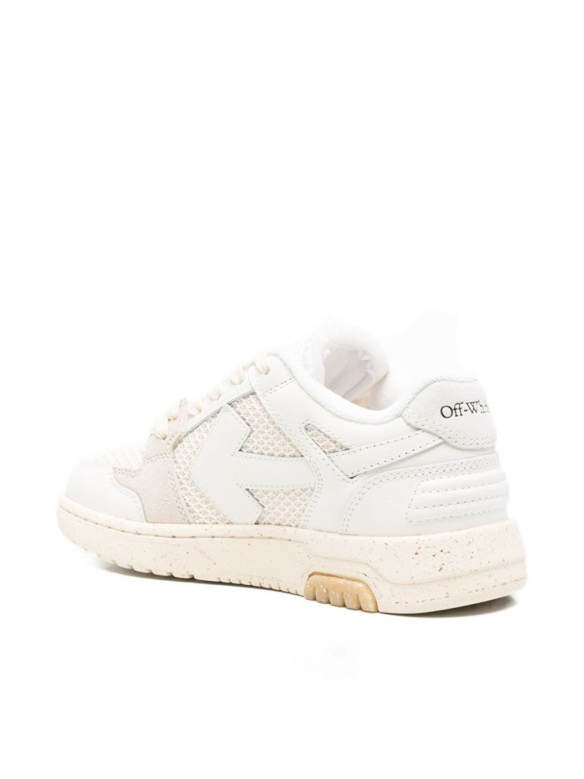 Off-White Bianco E Beige Low-Top Sneakers