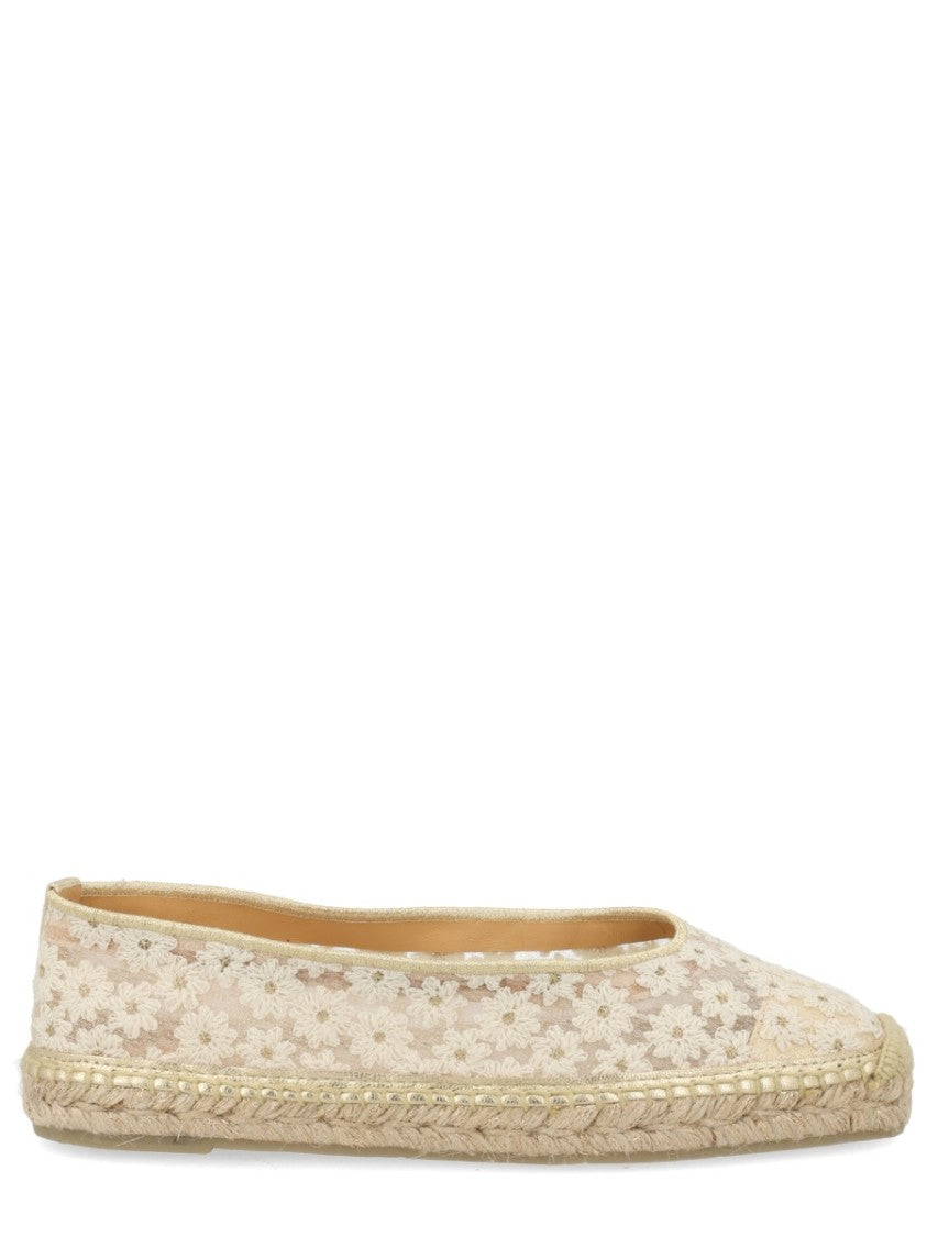 Castaner Paoli Floral Lace Jute Flats