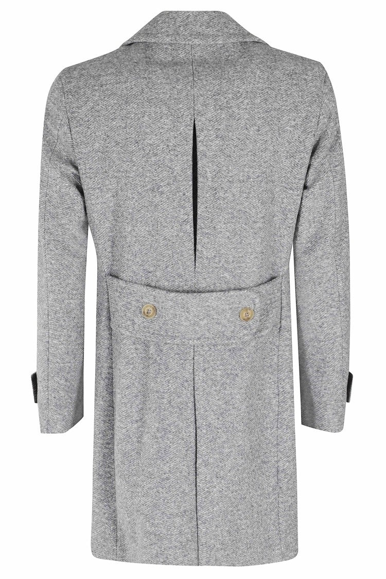 L.B.M. Dark Grey Double-Breasted Jersey Coat