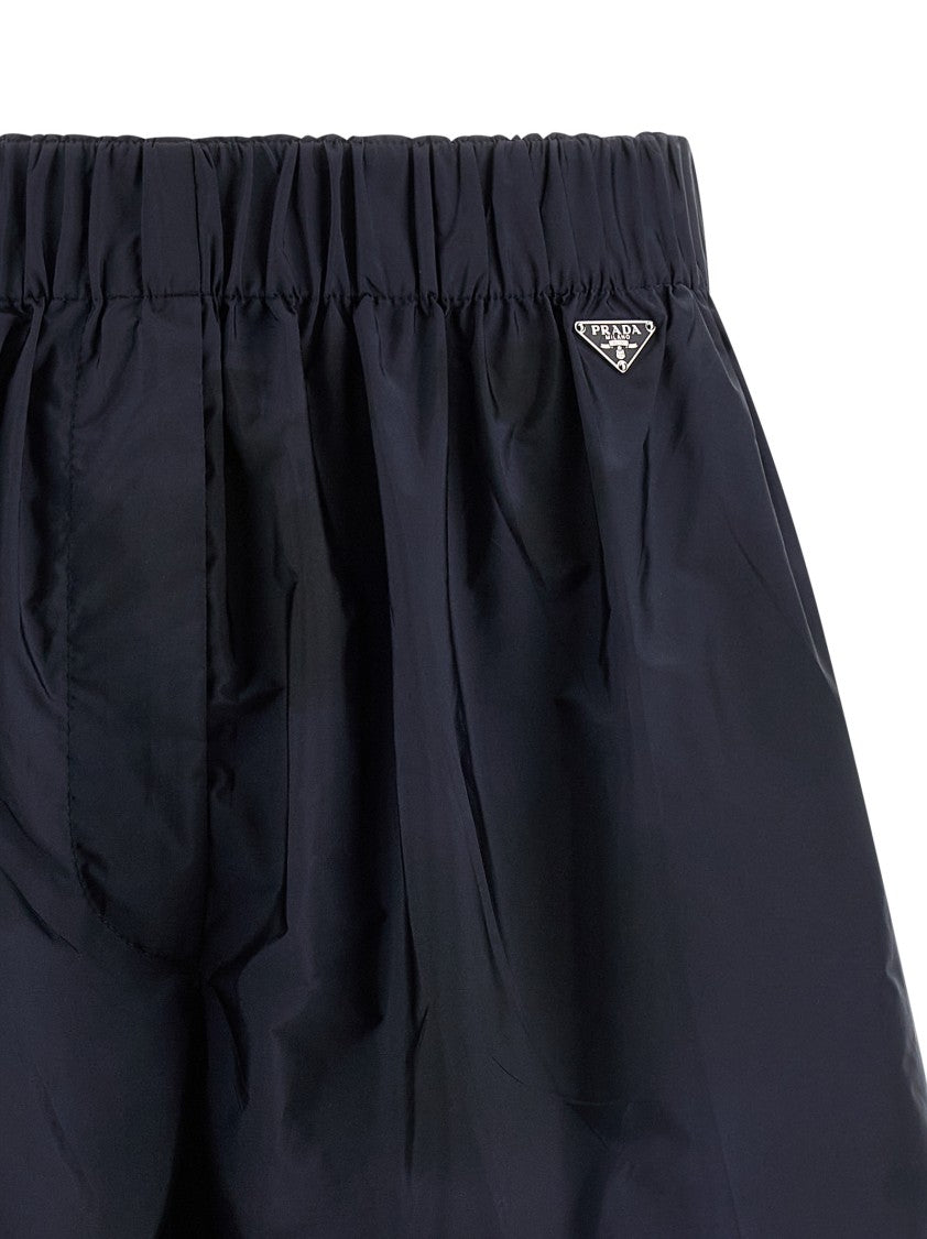 Prada Re-Nylon Shorts With Triangle Logo And Zip Flap