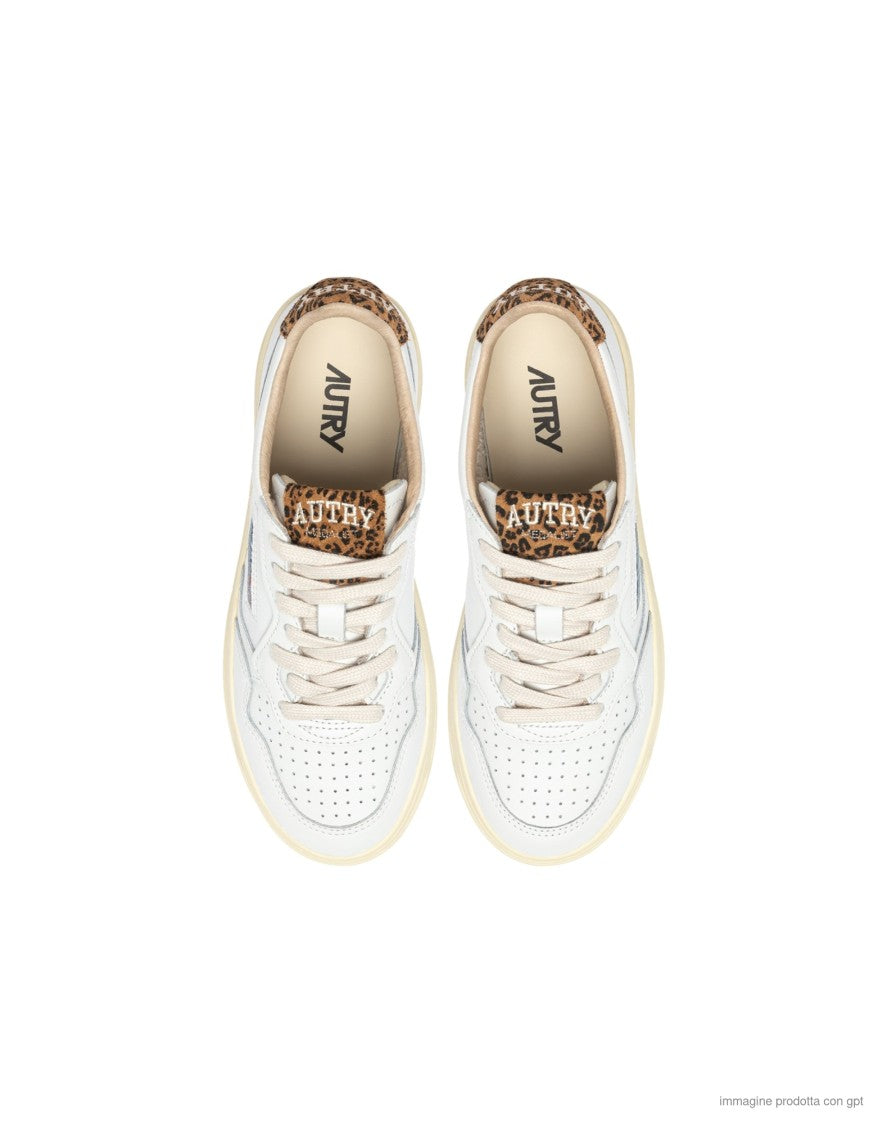 Autry White Leather Suede Medalist Sneakers