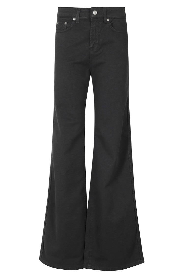 Department 5 Anthracite Cotton High-Waisted Wide-Leg Pants