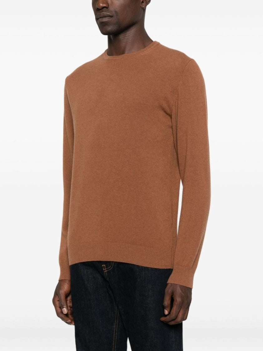 Daniele Fiesoli Brown Wool-Cashmere Blend Sweater