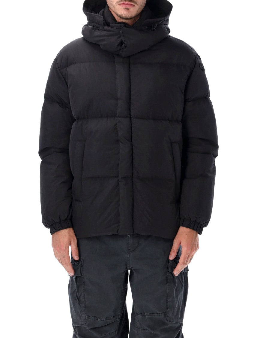 Diesel Quilted Black Puffer Jacket With Adjustable Hood