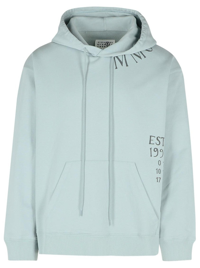 Mm6 By Maison Margiela Light Blue Cotton Sweatshirt