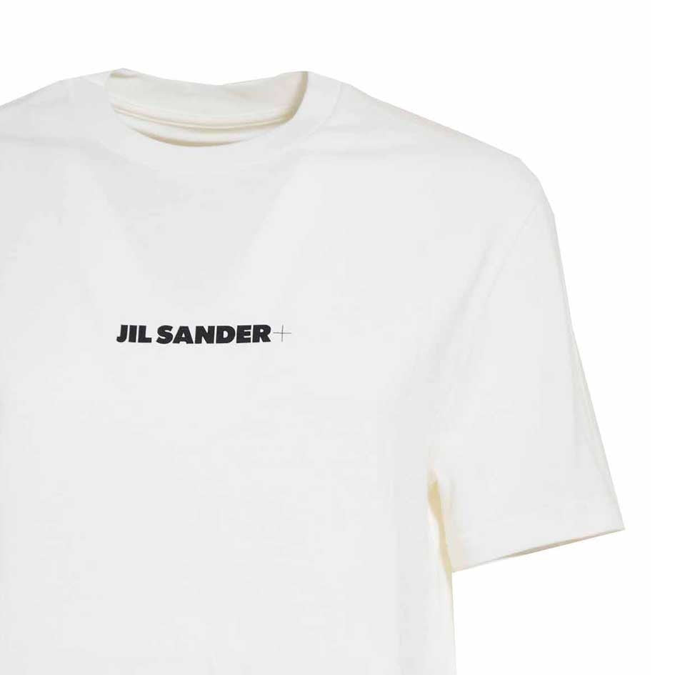 Jil Sander Cream Short-Sleeved T-Shirt With Logo Print