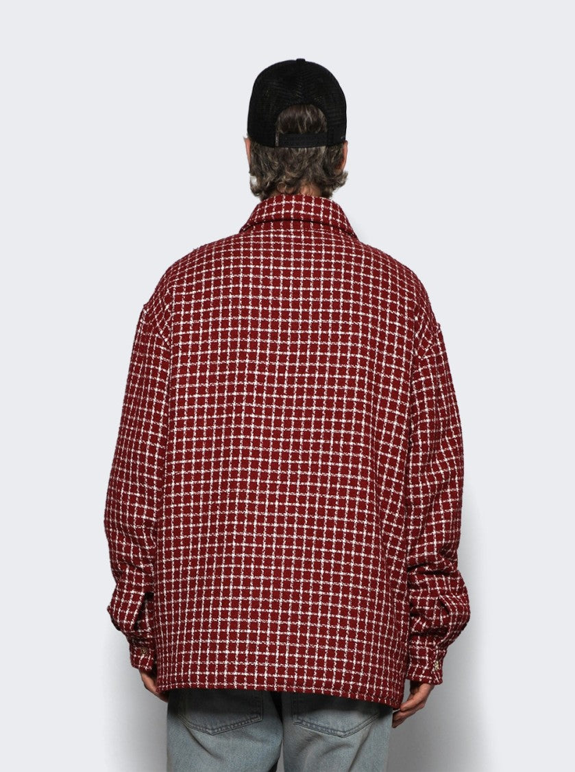 Amiri Boucle Padded Overshirt Deep Red