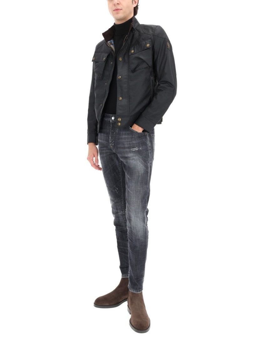 Belstaff Neutral Racemaster Stand Collar Cotton Jacket