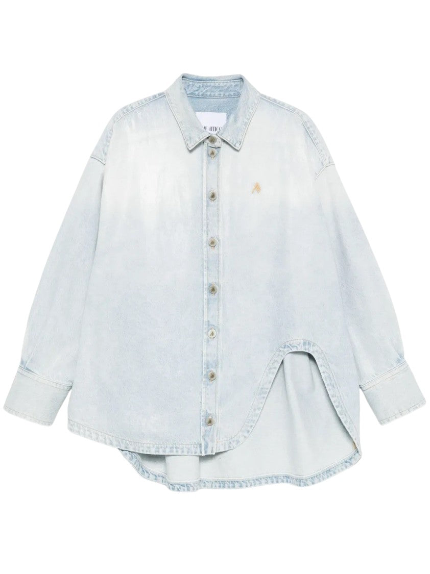 The Attico Oversized Light Wash Denim Shirt