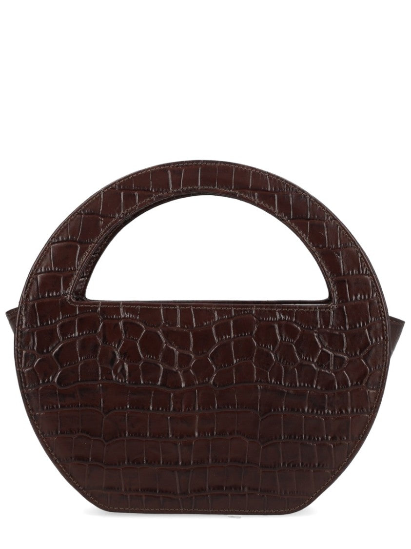 Sofia Black Crocodile Embossed Calf Leather Shoulder Bag