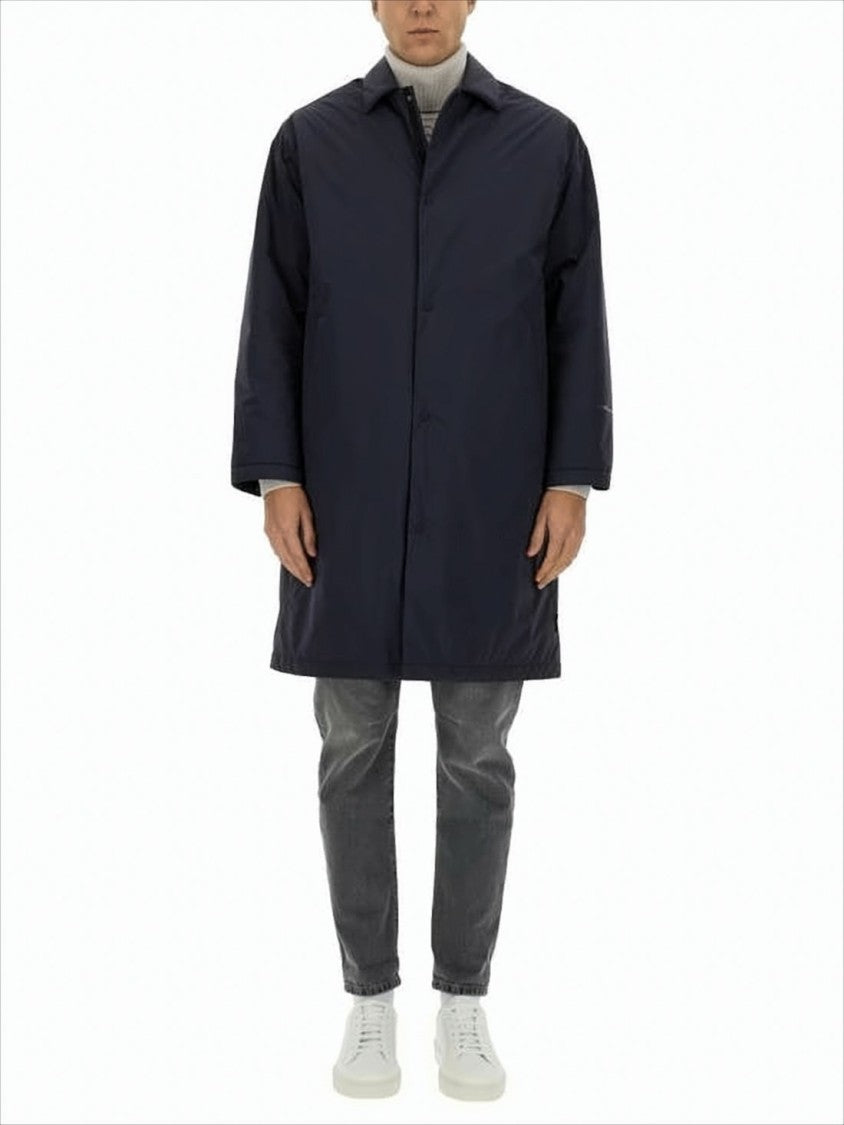 Herno Mid-Thigh Length Blue Coat