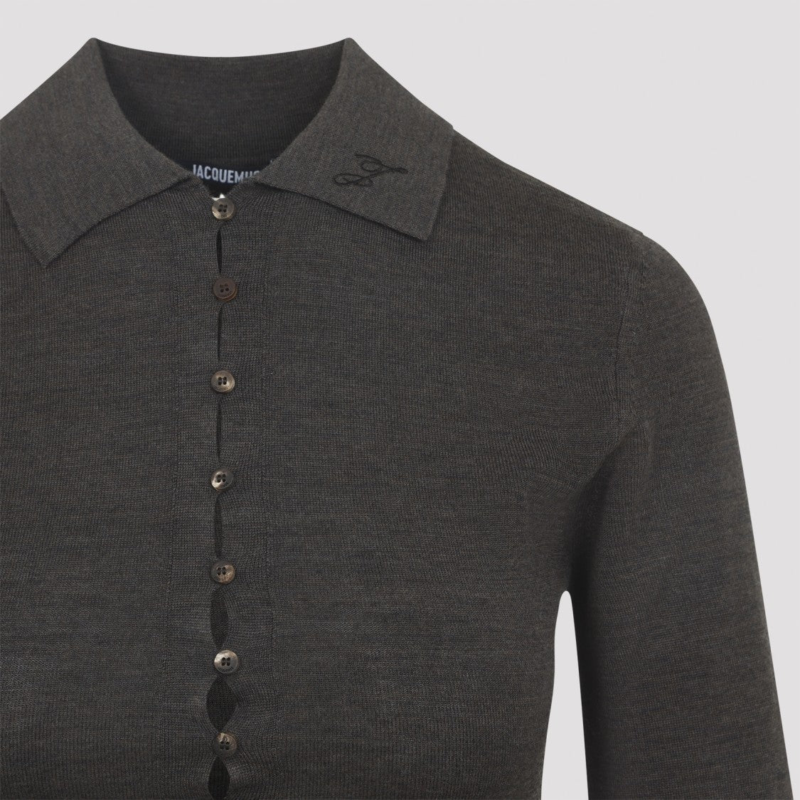 Jacquemus The Dark Brown Merino Polo