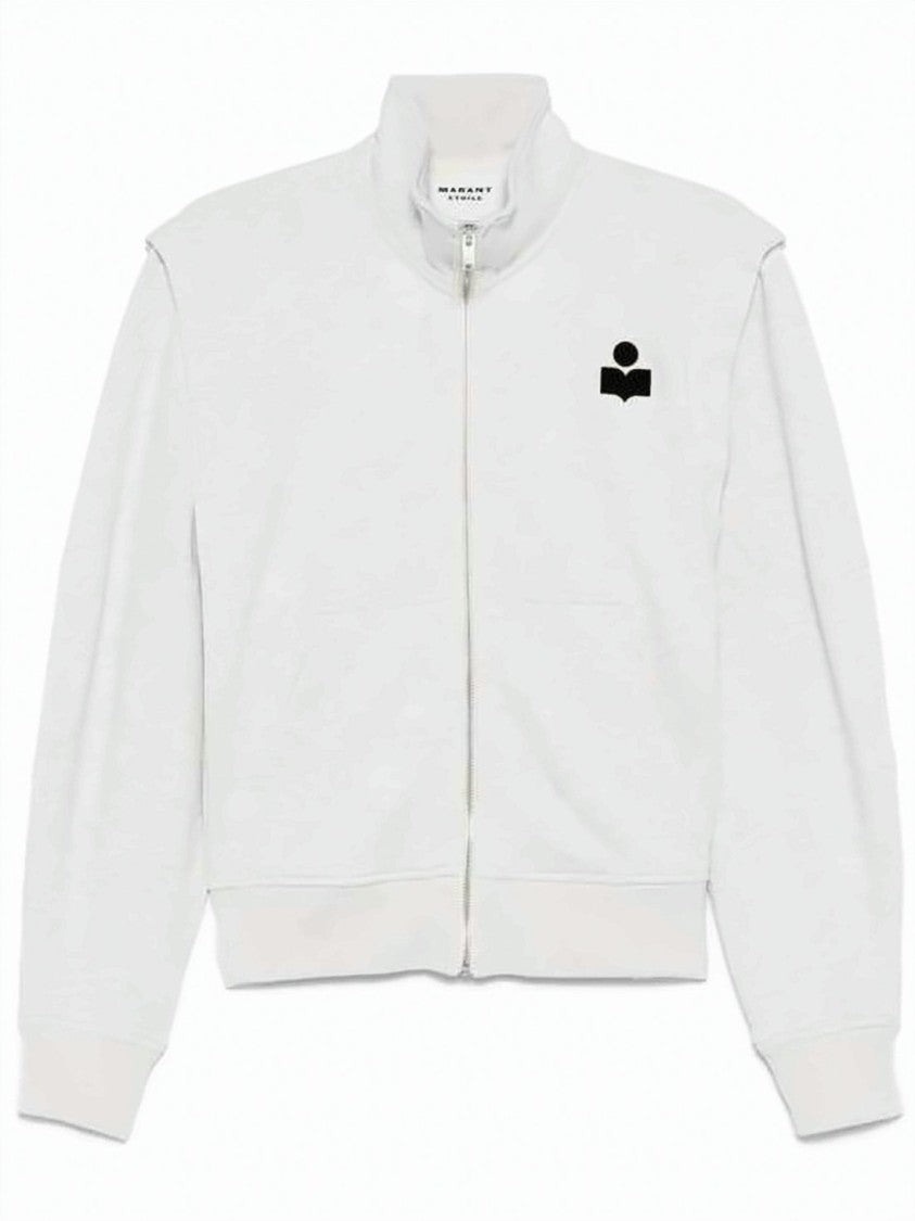Isabel Marant Heathered White Zip-Up Hoodie