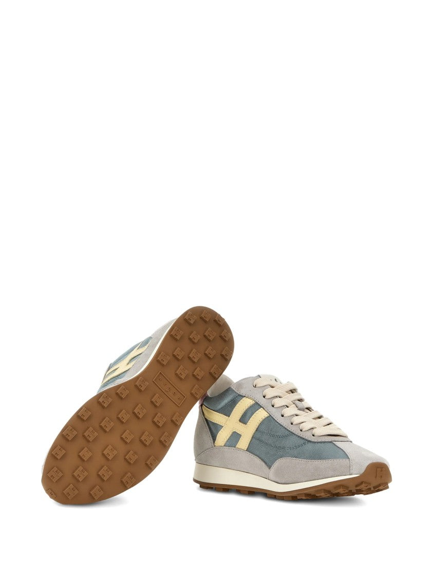 Hogan Blue Low-Profile Suede Mesh Retro Sneakers