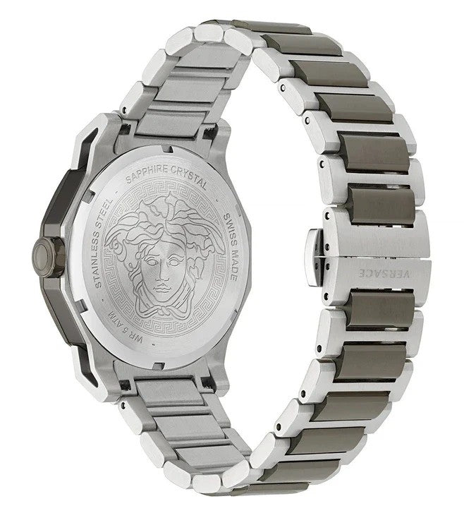Versace Greca Logo 38Mm Women's Analog Watch With Blue Leather Strap