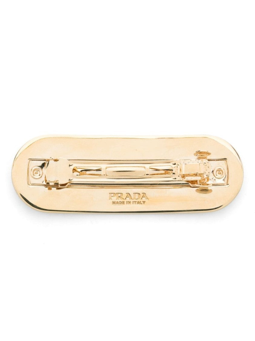 Prada Logo-Embellished Hair Clip With Polished Finish