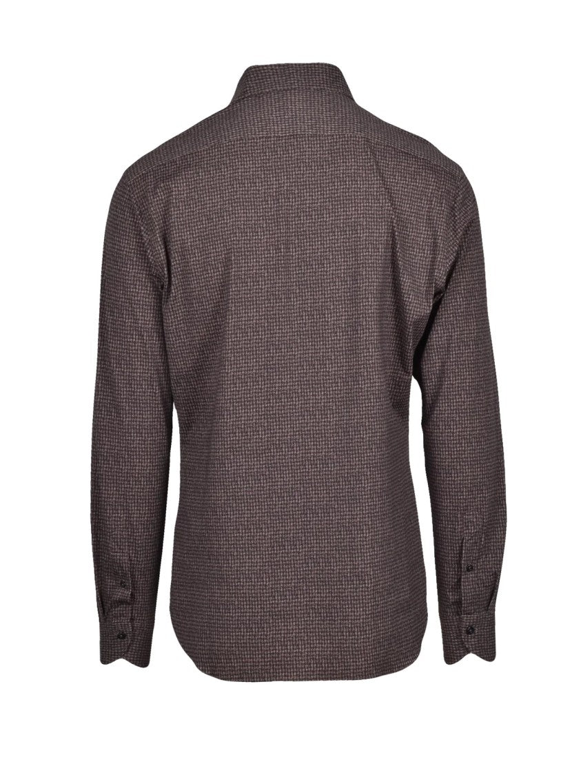 Xacus Brown Checkered Active Technical Shirt