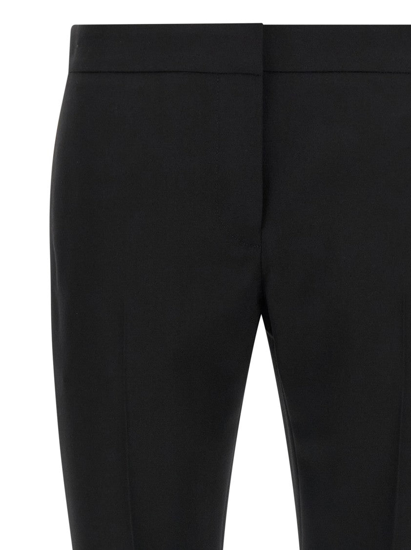 Mcqueen Grain De Poudre Cigarette Pants With Tailored Silhouette