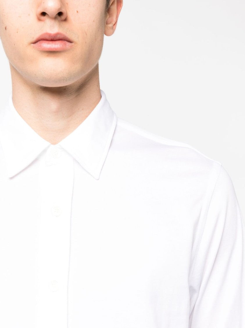 Brioni Tailored White Long-Sleeved Shirt In Organic Cotton