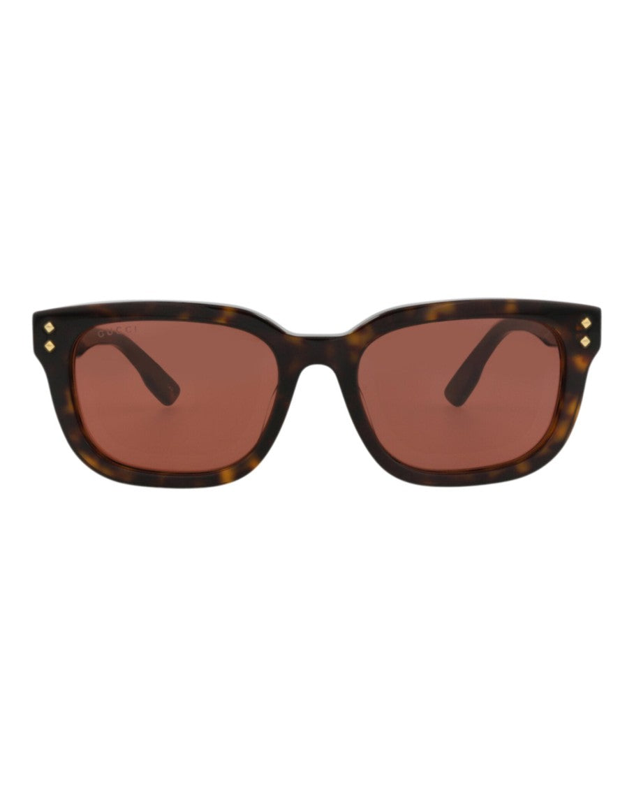 Gucci Square-Frame Recycled Acetate Sunglasses With Gold Accents