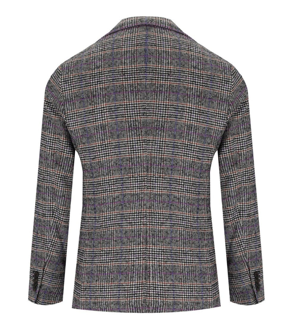 Manuel Ritz Grey Prince Of Wales Single Breasted Jacket