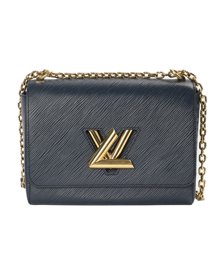 Louis Vuitton Twist Mm Shoulder Bag In Deep Blue Epi Leather