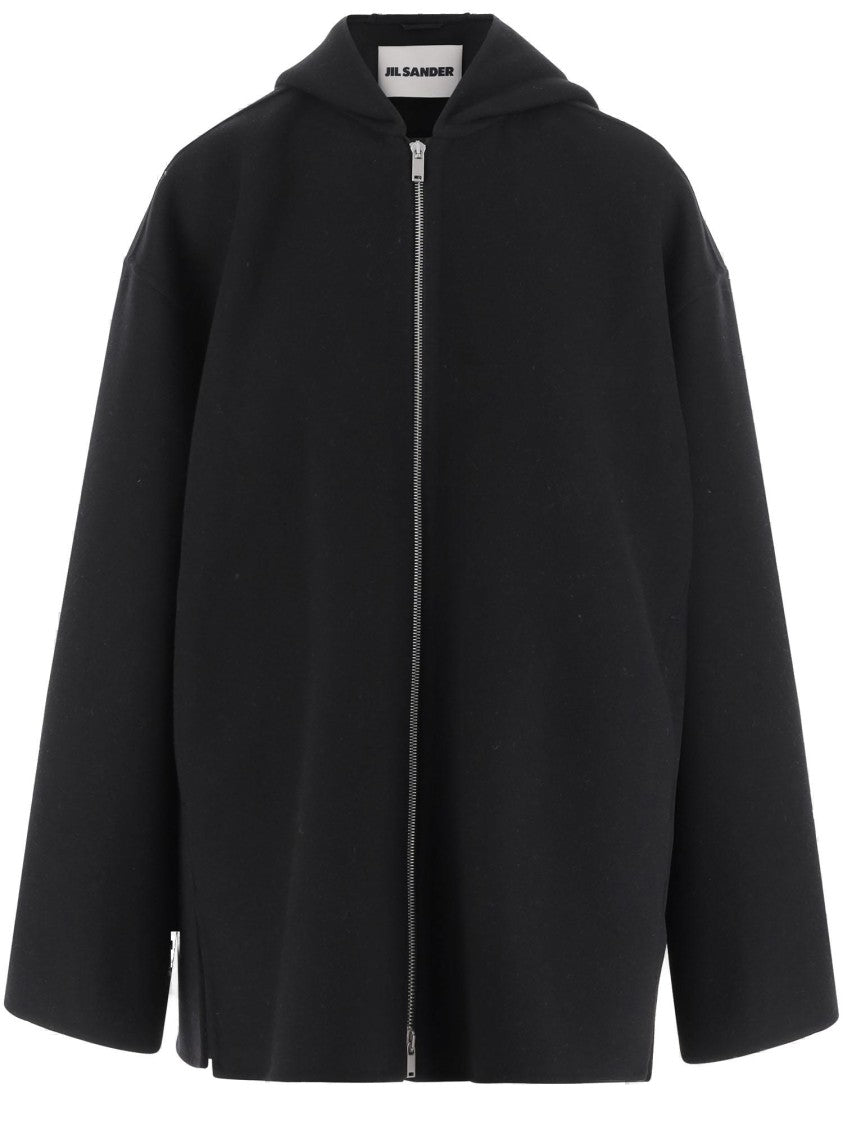Jil Sander Wool Jacket With Hood And Button Cuffs
