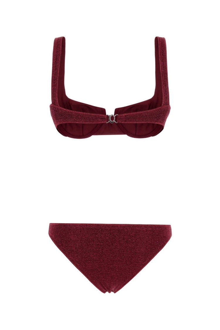 Oséree Burgundy Nylon Blend Bikini
