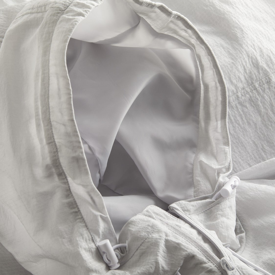 Calvin Klein Light Grey Minimalist Jacket Hood Zipper