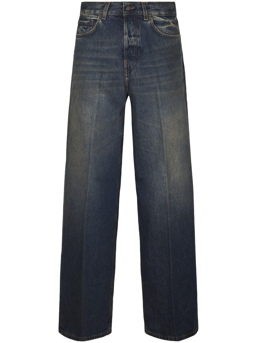 Haikure Wide-Leg Denim Jeans With Vintage Finish