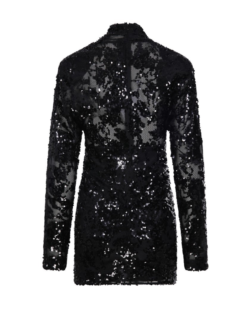 Victoria Beckham Long Sleeve Ruched Mini Dress