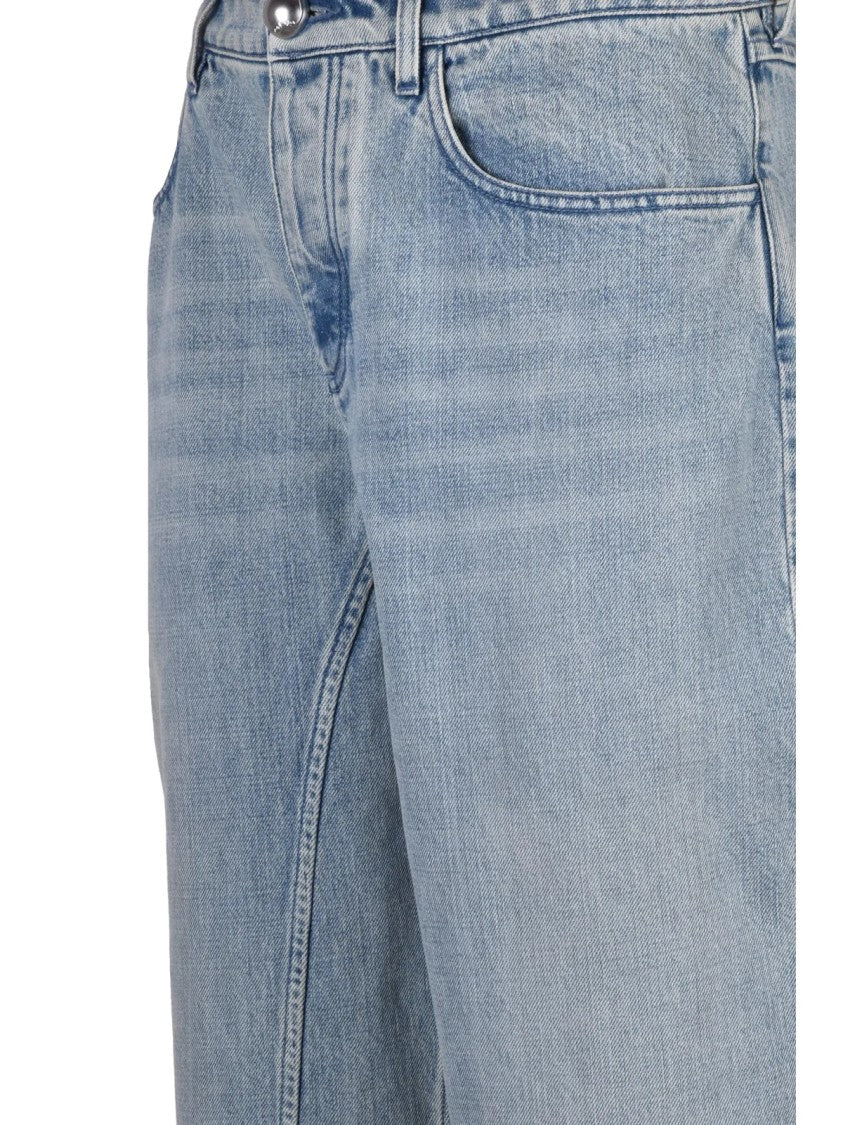Jil Sander Blue Rigid Tapered Hem Cotton Baggy Jeans