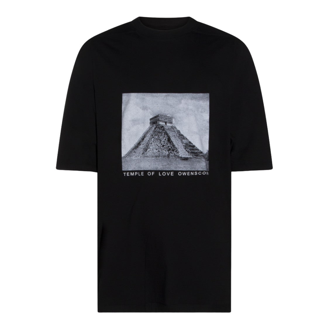 Drkshdw By Rick Owens Monochrome Pyramid Graphic Print Black T-Shirt