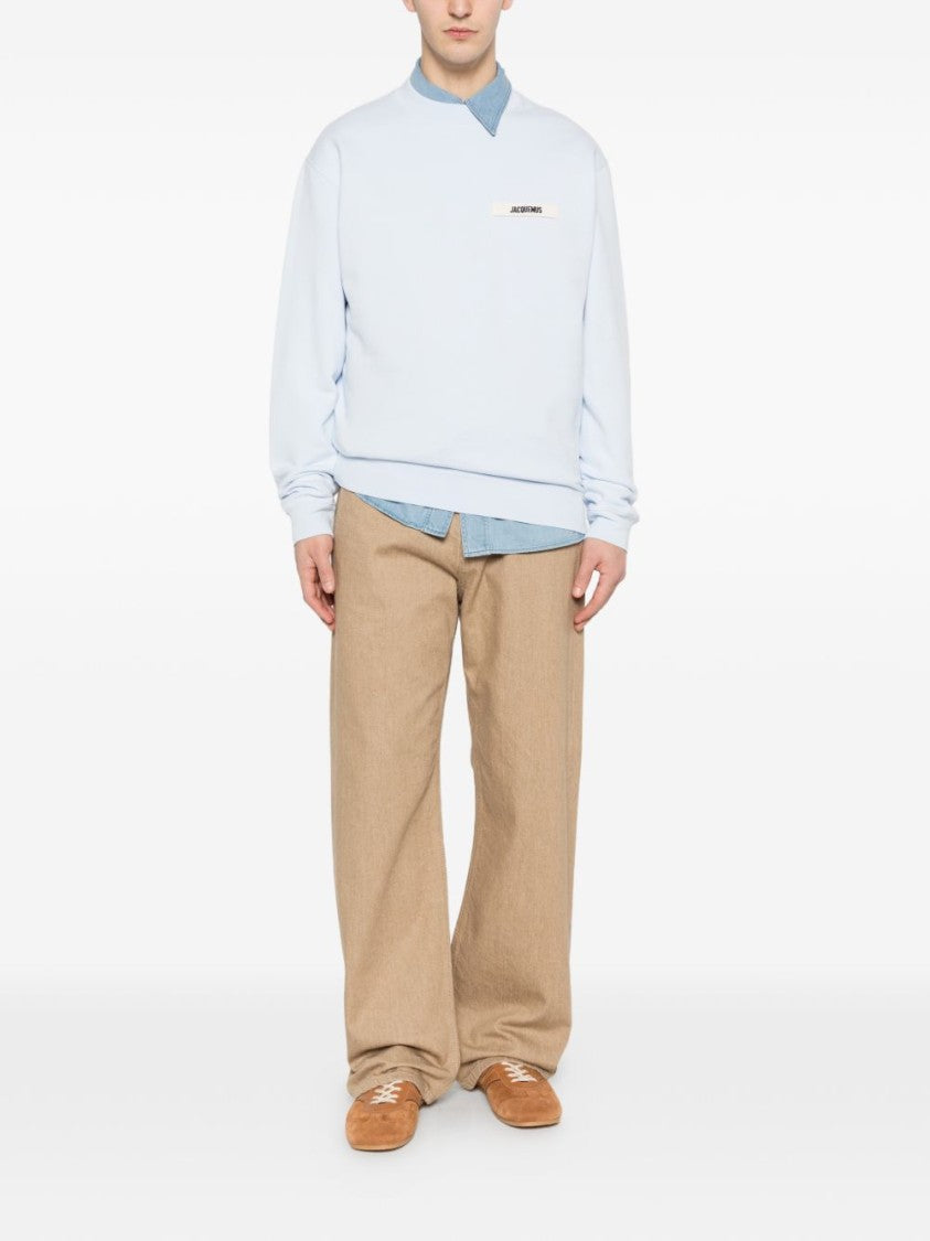 Jacquemus Clear Blue Logo Patch Cotton Sweatshirt