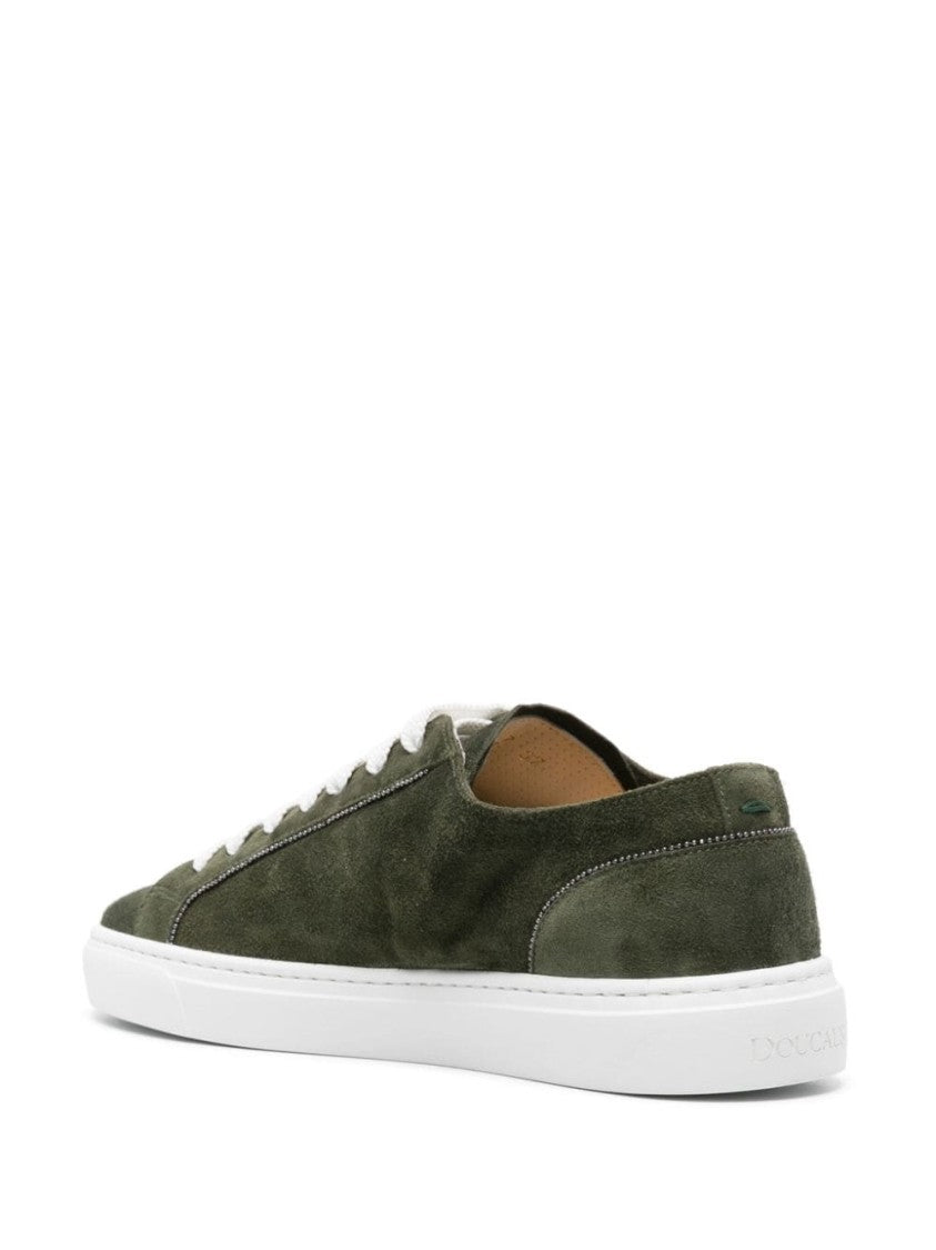 Doucal's Chain-Detailed Suede Sneakers