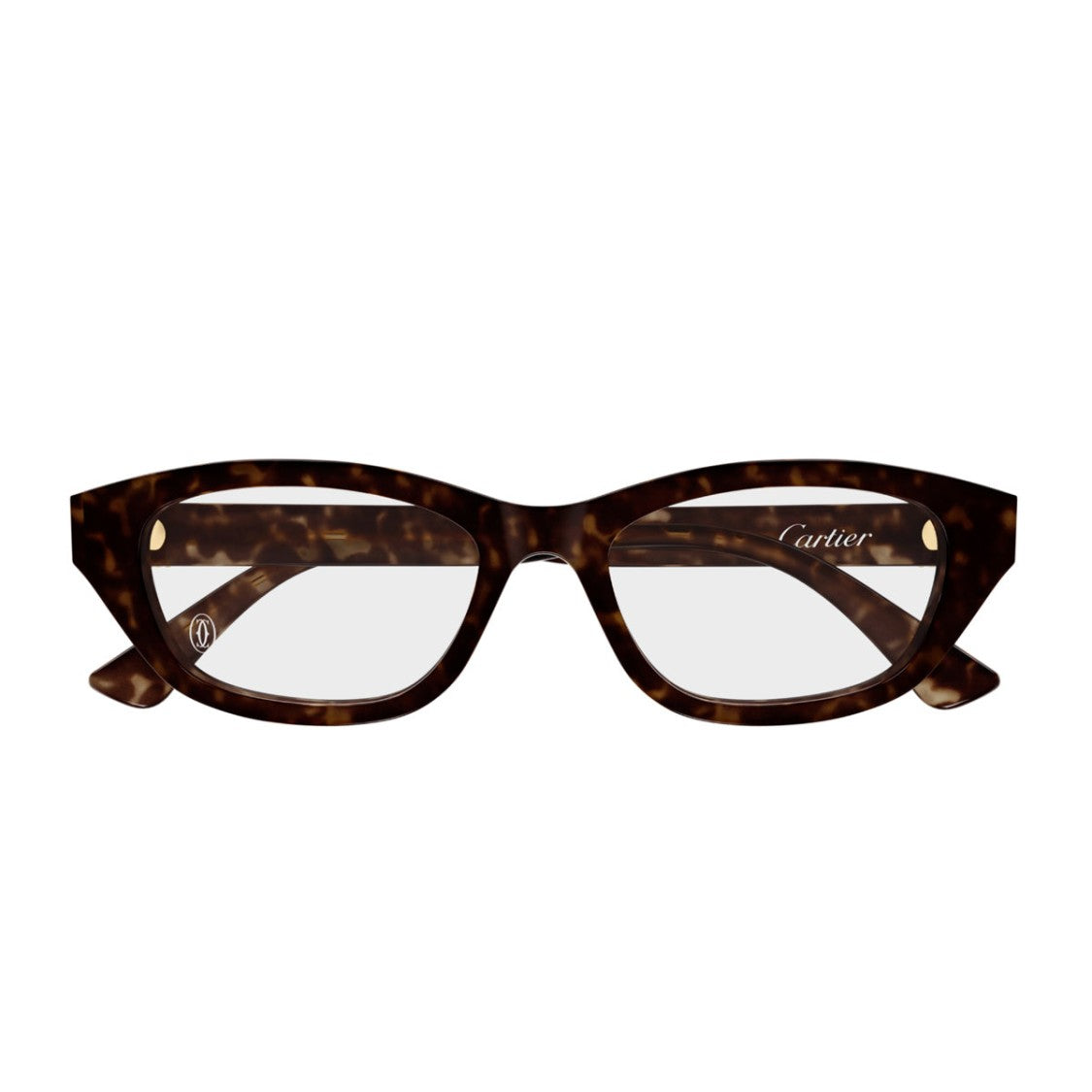Cartier Sleek Rectangular Sunglasses With Warm Havana Acetate