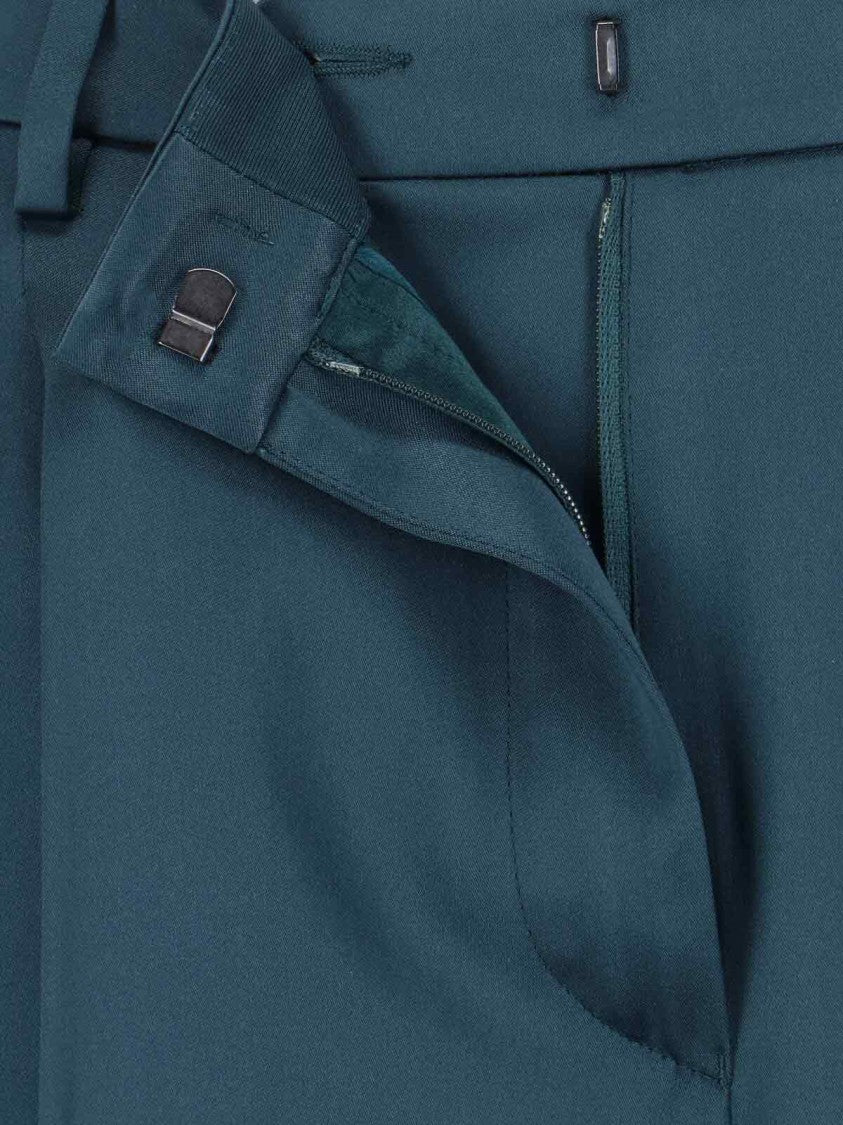 Giorgio Armani Silk Tailored Trousers – Green