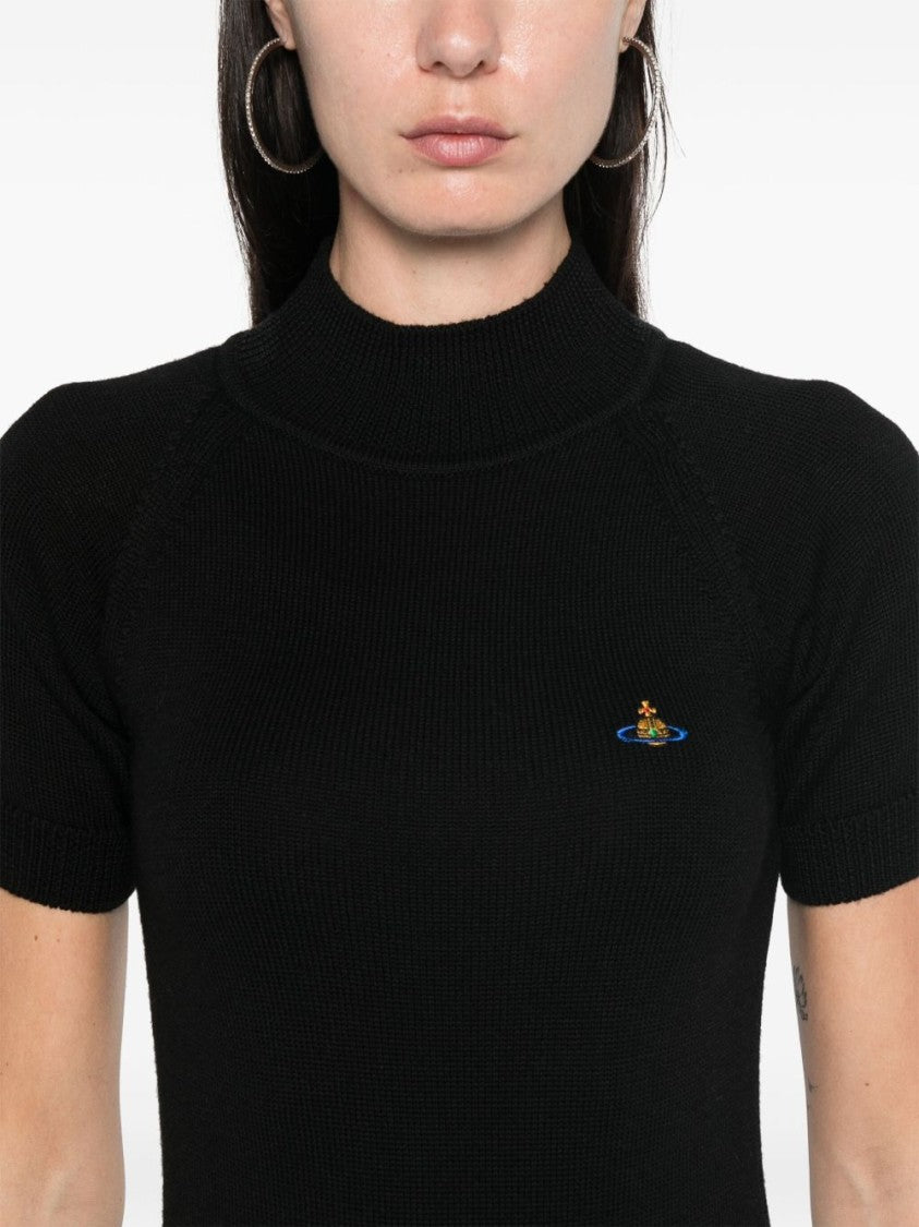 Vivienne Westwood Black Fine Ribbed Knit Top
