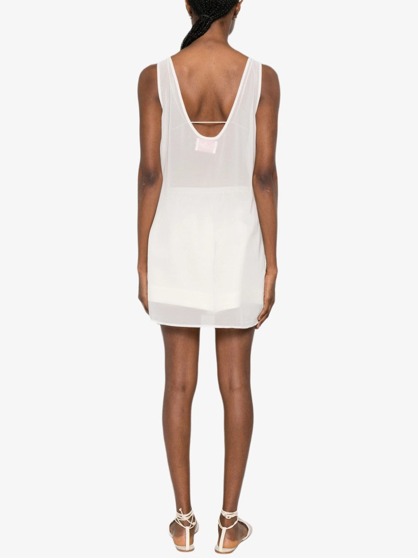Mc2 Saint Barth White Scoop Neck Marine Motifs Top