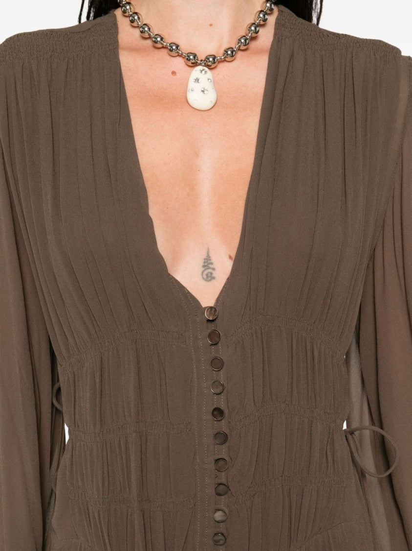 Isabel Marant Étoile Flowing Maxi Dress With Deep V-Neckline