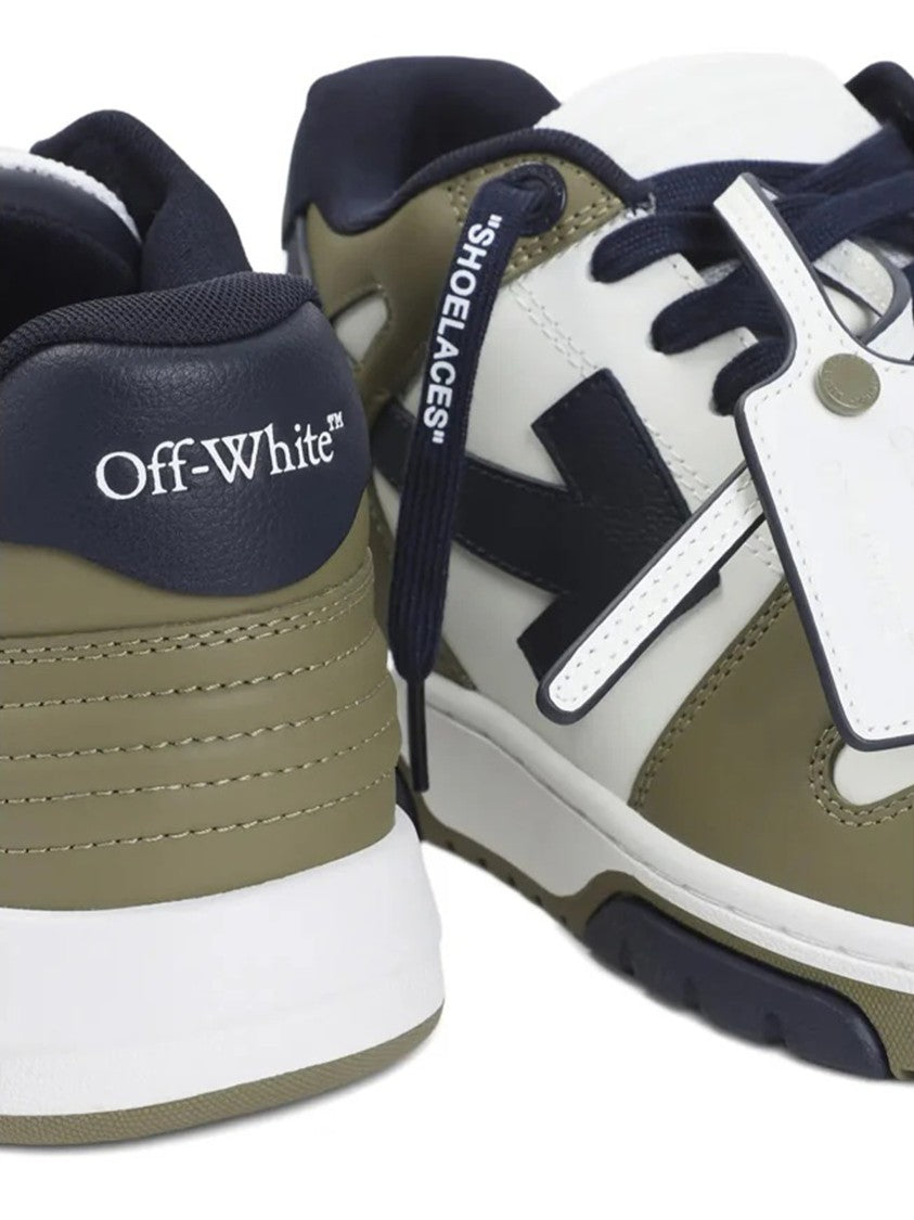 Off-White Olive/White Out Of Office Leather Sneakers