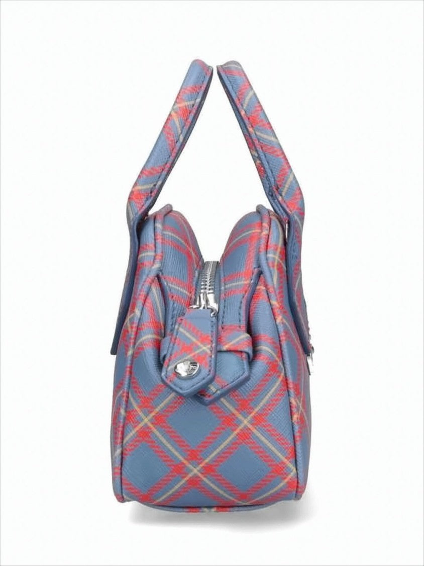 Vivienne Westwood Structured Plaid Crossbody Bag With Silver-Tone Emblem