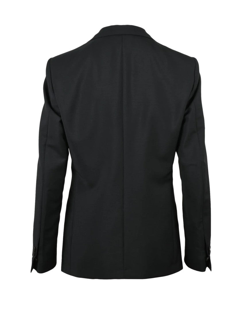 Maurizio Miri Black Rounded Jacket Wool-Mohair Suit
