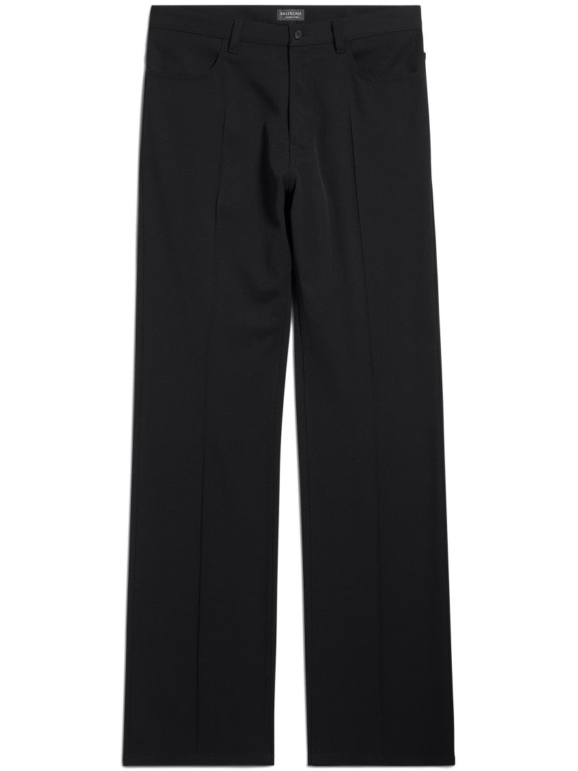 Balenciaga Black Tailored Straight-Leg Structured Pants