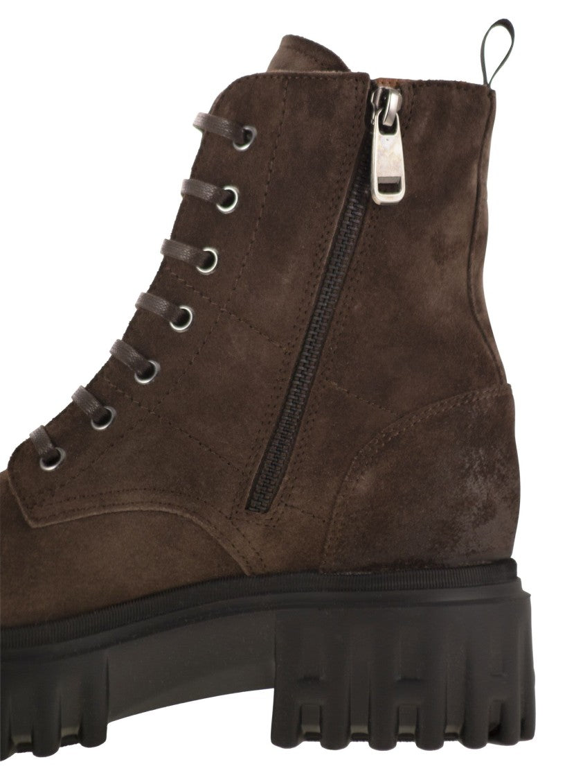 Hogan H700 - Suede Combat Boots
