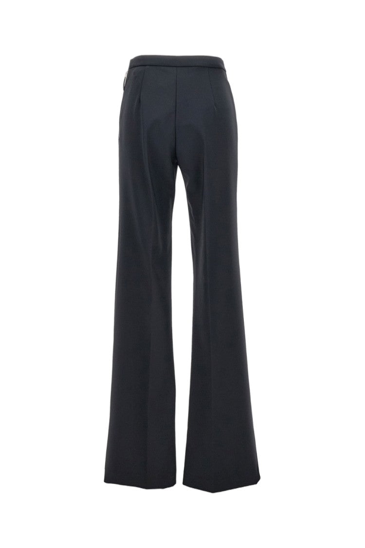 Elisabetta Franchi Tailored Black Trousers With Flap Details And Side Zip Closure