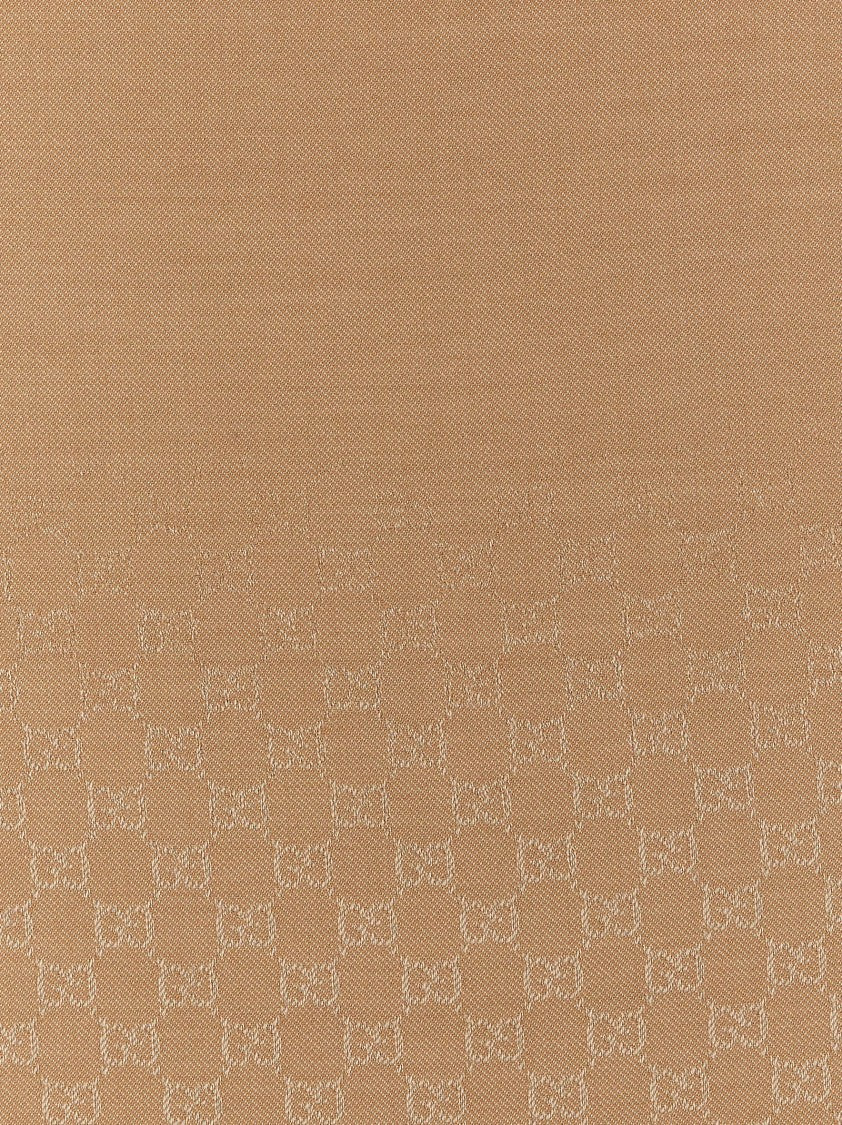 Gucci Gg Jacquard Wool Scarf With Fringed Edges